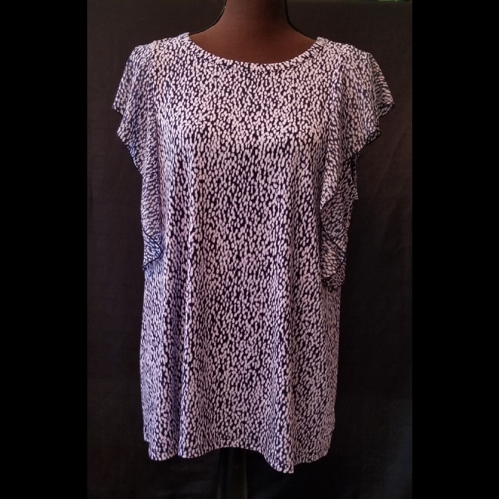 NEW Michael Michael Kors Spotted Tie Sleeve Blouse